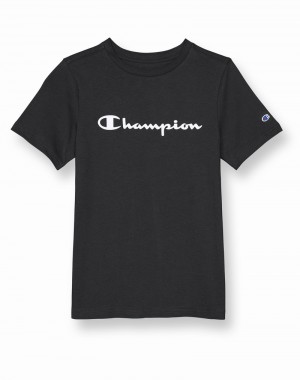 Boys' Champio Classic T Shirts Black | K9WI11