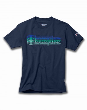 Boys' Champio Cotton T Shirts Navy | B6CL29