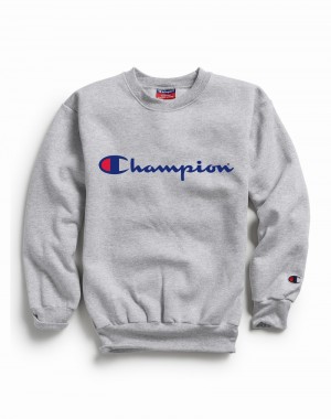 Boys' Champio Double Dry Sweatshirts Grey | P7SD36