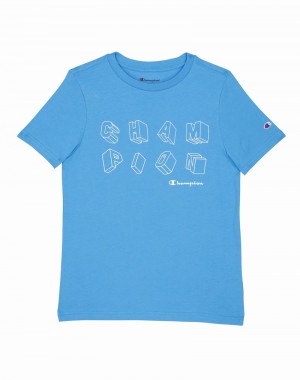 Boys' Champio Short-Sleeve T Shirts Blue | X9SC00