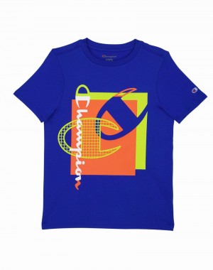 Boys' Champio Short-Sleeve T Shirts Blue | O5OY92