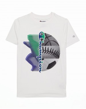 Boys' Champio Short-Sleeve T Shirts White | M3II62