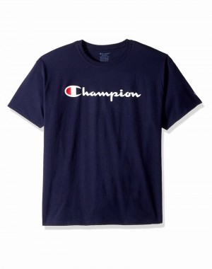 Girls' Champio Classic T Shirts Navy | V8OZ34