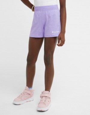 Girls' Champio Cotton Shorts Lavender | U5HU16