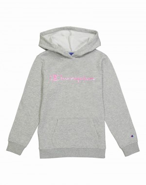 Girls' Champio Powerblend Fleece Hoodie Grey | P2XP01