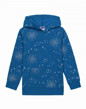 Girls' Champio Powerblend Hoodie Blue | F4FU35