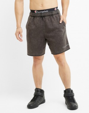 Men's Champio Acid Wash Shorts Grey | D9JR06