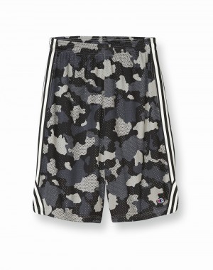 Men's Champio Big & Tall Camo Mesh Lacrosse Shorts Grey | H0SW43