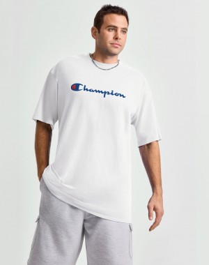 Men's Champio Big & Tall Classic T Shirts White | P1ID47