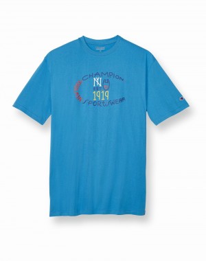 Men's Champio Big & Tall Classic T Shirts Blue | T9AQ01