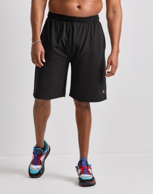 Men's Champio Big & Tall Everyday Cotton Shorts Black | W7MW26