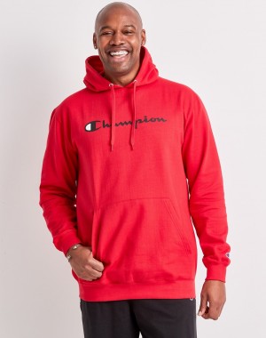 Men's Champio Big & Tall Fleece Hoodie Red | L5KL13