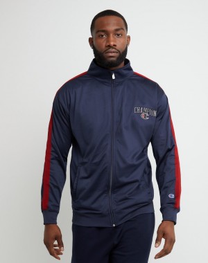 Men's Champio Big & Tall Game Day Track Jackets Navy | D5WM64