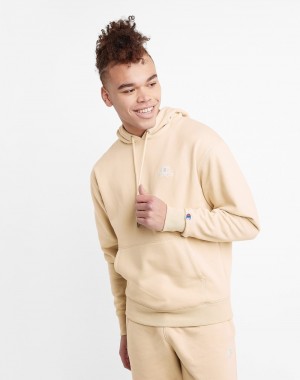 Men's Champio Classic Fleece Hoodie Beige | R4CF95