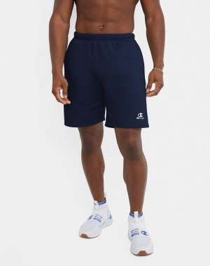 Men's Champio Classic Fleece Shorts Navy | P7HT05