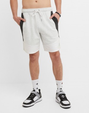 Men's Champio Classic Fleece Shorts White | D9EL42