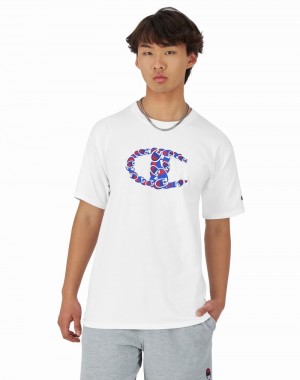 Men's Champio Classic Graphic T Shirts White | B2NX20