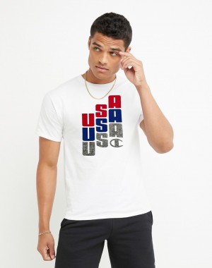 Men's Champio Classic T Shirts White | T3GV45