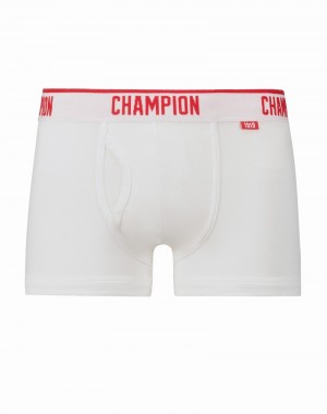 Men's Champio Collegiate Trunks Briefs White | X2CA38