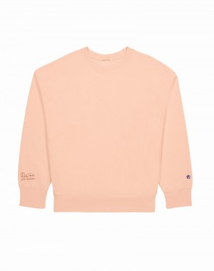 Men's Champio Eco Future Reverse Weave Crewneck Sweatshirts Pink | T7IM85