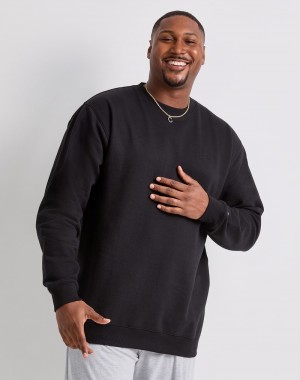 Men's Champio Powerblend Crewneck Sweatshirts Black | L7KK95