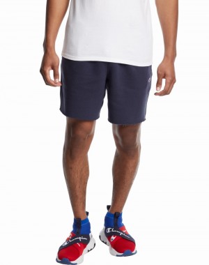 Men's Champio Powerblend Fleece Shorts Navy | E4LV28