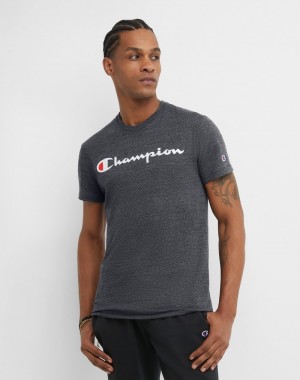 Men's Champio Powerblend T Shirts Grey | T5SD29