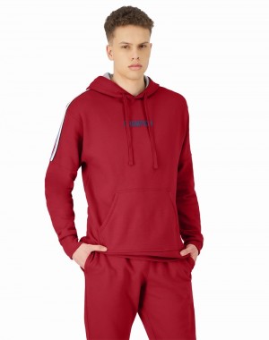 Men's Champio Powerblend Warm Up Hoodie Red | F4ER84