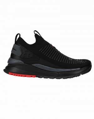 Men's Champio Reflex Core Knit Sneakers Black | O4PW46