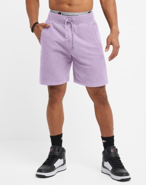 Men's Champio Reverse Weave French Terry Shorts Purple | G8IC11