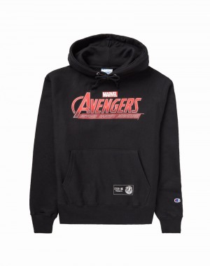 Men's Champio Reverse Weave Hoodie Black | D8NM27