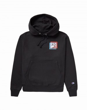 Men's Champio Reverse Weave Hoodie Black | L8FS21