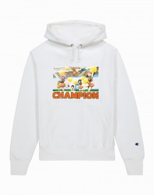 Men's Champio Reverse Weave Hoodie White | V5SD09