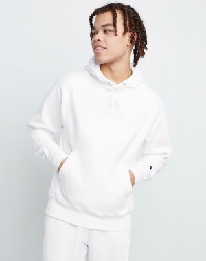 Men's Champio Reverse Weave Hoodie White | S9BH50