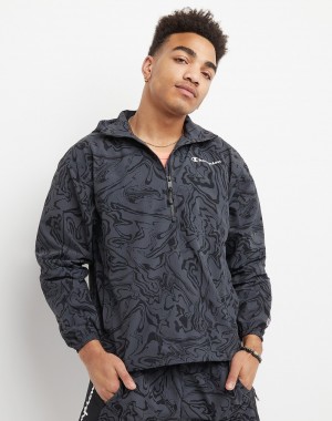 Men's Champio Ripstop Anorak Jackets Navy | G5UL69