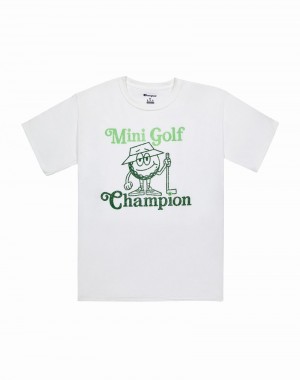 Men's Champio Short-Sleeve Graphic T Shirts White | V0ZN26