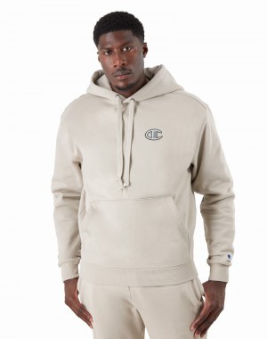 Men's Champio Super Fleece Cone Hoodie Beige | B3ED70