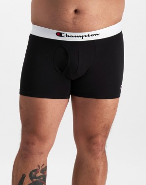 Men's Champio Trunks Briefs Black | J5SQ10