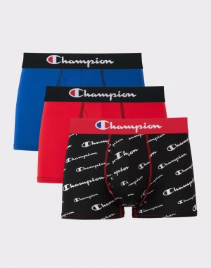 Men's Champio Trunks Pack Briefs Black | L9JO11