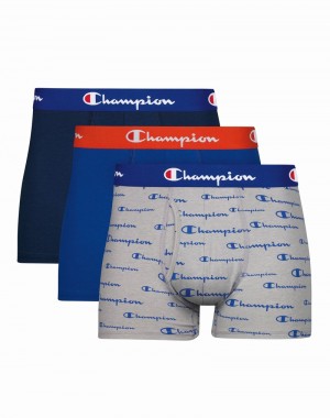 Men's Champio Trunks Pack Briefs Grey | F8CH97