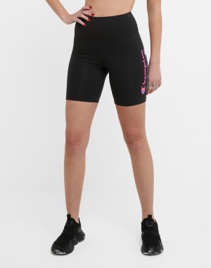 Women's Champio Authentic Bike Shorts Black | O1KE44