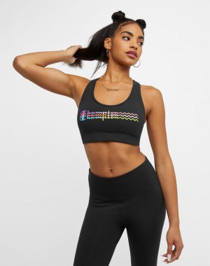 Women's Champio Authentic Sports Bra Black | V0LA82