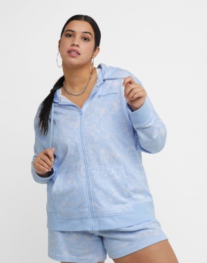 Women's Champio Campus French Terry Full-Zip Jackets Blue | G2SR62