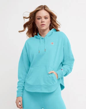 Women's Champio Campus French Terry Hoodie Blue | D3QL65