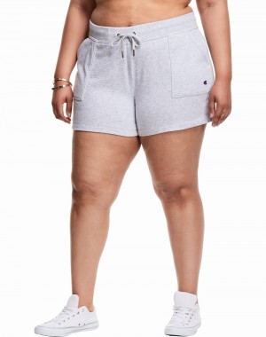 Women's Champio Campus French Terry Shorts White | O5DW50