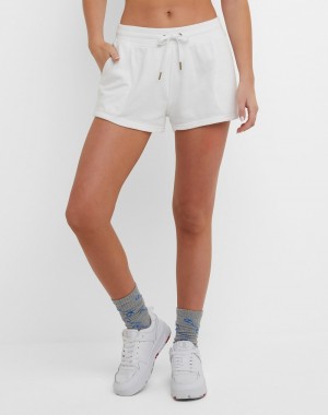 Women's Champio Campus French Terry Shorts White | X7IW55