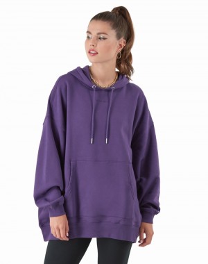 Women's Champio Classic Fleece Oversized Hoodie Purple | B0ZN15