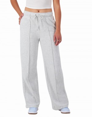 Women's Champio Classic Fleece Wide-Leg Pants Grey | R3YI52