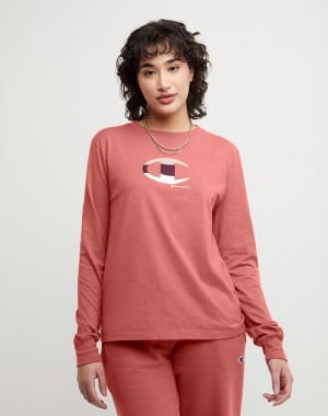 Women's Champio Classic Long-Sleeve T Shirts Red | Q6HO78