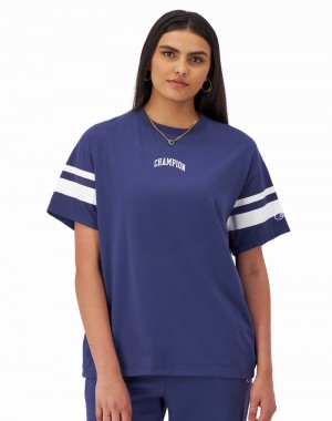 Women's Champio Classic Oversized T Shirts Purple | L1NT24